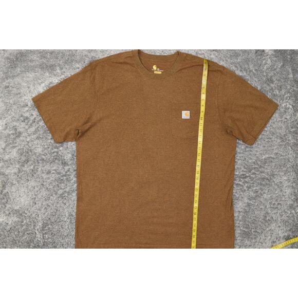 Carhartt Men's 2XL Brown Cotton T-Shirt Short Sleeve Solid Original Fit - Picture 2 of 7